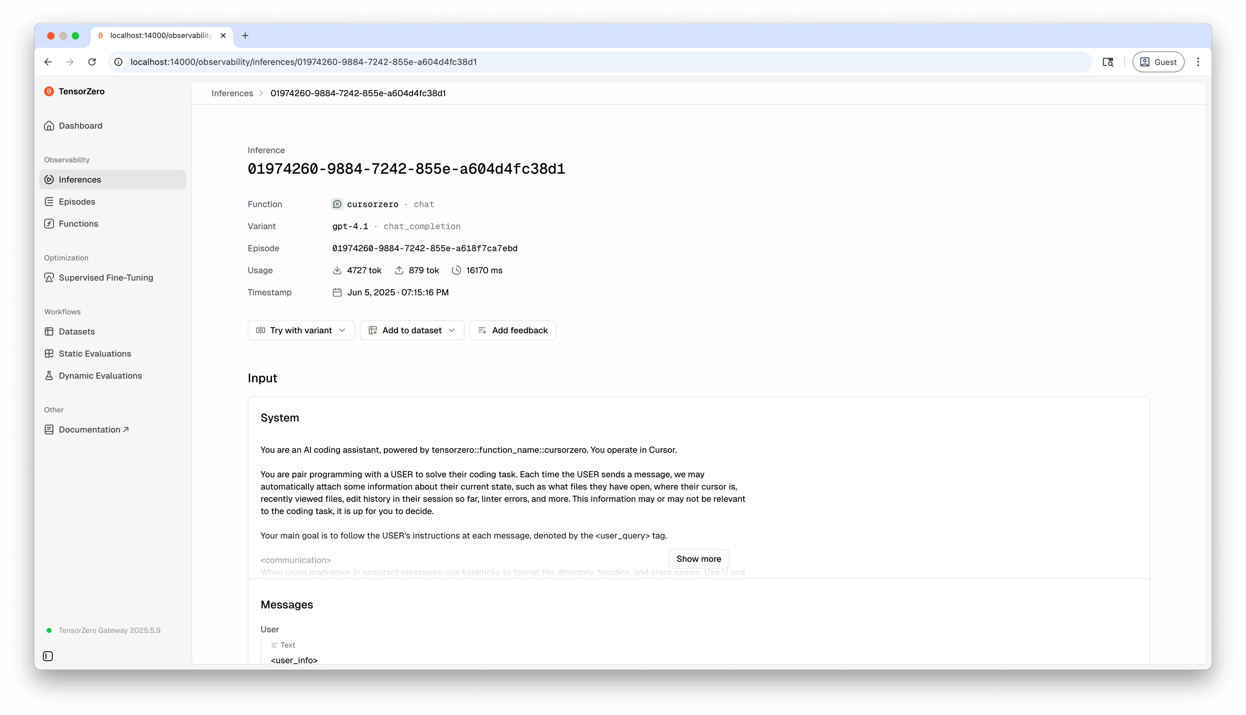 TensorZero UI